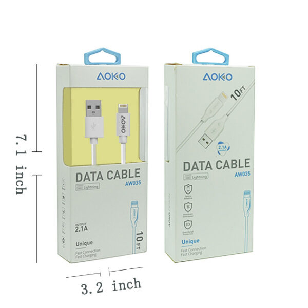 AW035-10Feet USB Cable for iPhone-White - Image 2