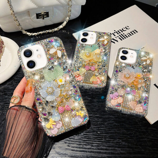 Bowtie Flower Rhinestone Case-iPhone 11-726654 - Image 2